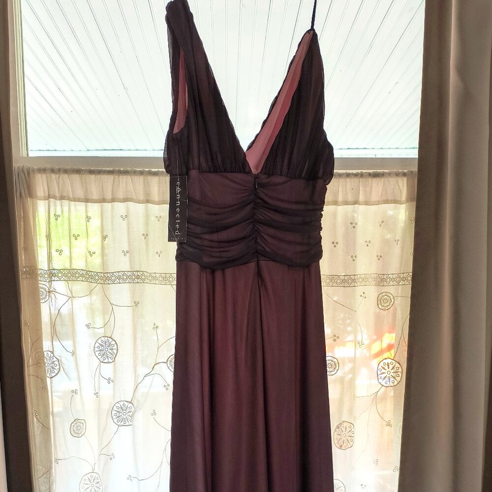 Beautiful brown cocktail dress with nice pink lining. NWT Size 10